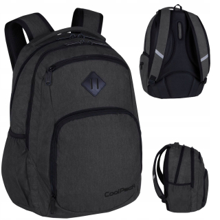 CoolPack viackomorový školský batoh, čierny, 30 l